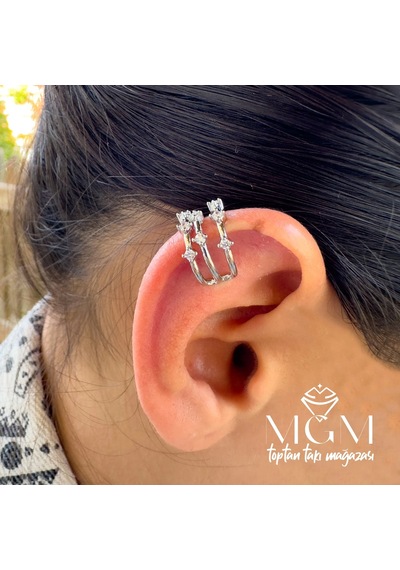 Kıkırdak Küpe - Kp00031-1 Gümüş