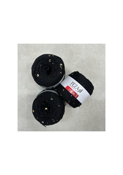 Pullu Örgü Ipi 103-siyah Cotton-pamuk Ince Pullu Örgü Ipi % 75 Pamuk 100 Gr 310 M D'ior 1 Adet