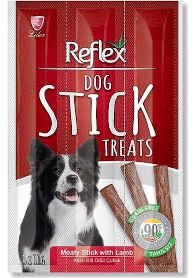 Reflex Stick Kuzu Etli Tahılsız Yetişkin Köpek Ödül Çubuğu 3 x 11 G Reflex Stick Kuzu Etli Tahılsız Yetişkin Köpek Ödül Çubuğu 3 x 11 G