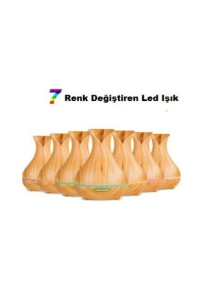 Ultrasonik Aroma Difüzörü 7 Renk Led Işıklı Hava Nemlendirici Kumandalı Buhar Makinesi 550ml