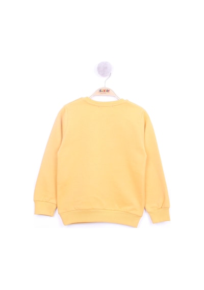 Toontoy Kids Toontoy Erkek Çocuk Hayvan Baskılı Sweatshirt Hardal