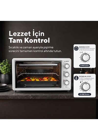 Kumtel LX-3575 45 L Beyaz Turbo Mini Fırın