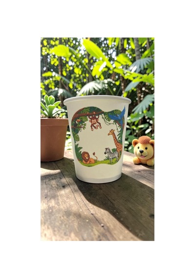 Hayvan-orman-amazon-zoo Doğumgünü Parti Temalı Tek Kullanımlık 7 Oz 100 Adet Karton Bardak 1