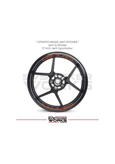 Cfmoto 450nk Jant Sticker Jant İç Yazı 8'li Set Sticker Etiket