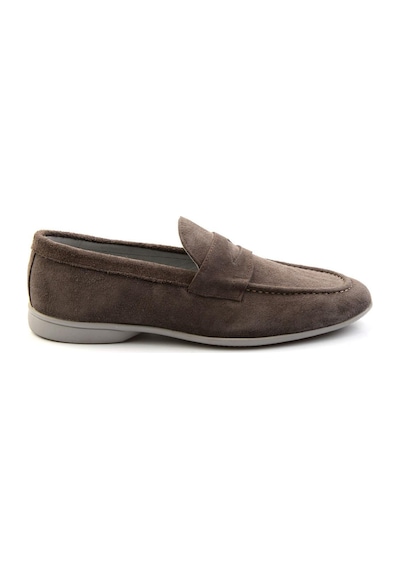 Bambi Vizon Hakiki Deri Erkek Loafer Ayakkabı E01054150502 Vizon