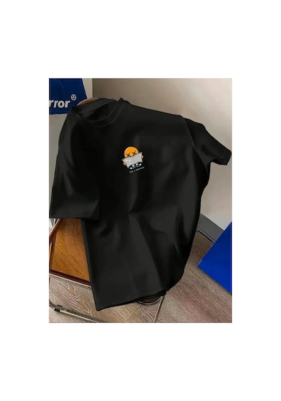 Medinenur Read Baskılı Basic T-shirt Siyah