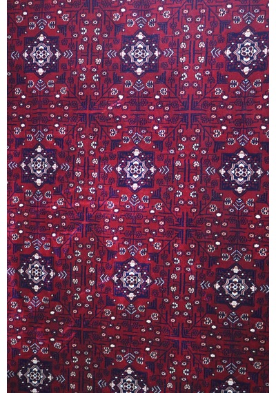 Asya Etnik Desenli Saçaklı Salon Oturma Odası Halısı 39772-10 Bordo