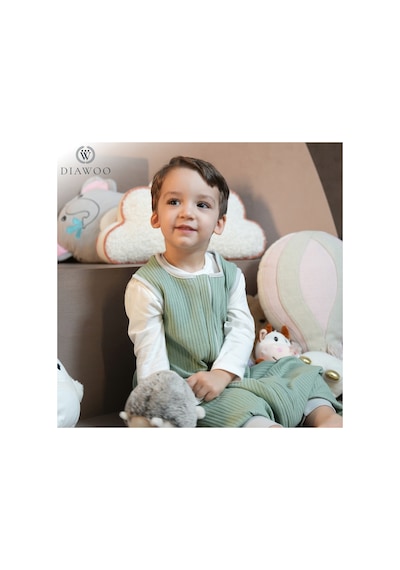 Diawoo Cocoon Walker 4 Mevsim Merino Uyku Tulumu,%100 Merino-org. Pamuk,2-7 Yaş Haki Haki