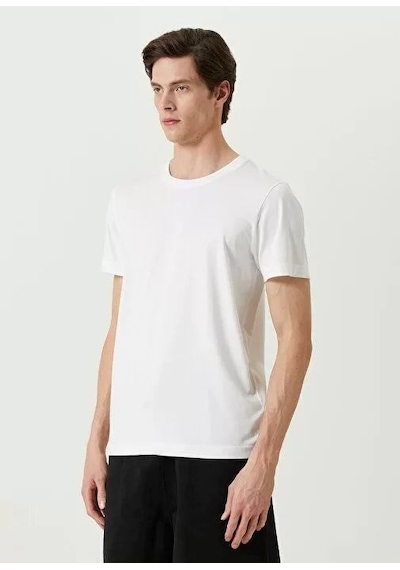 Yake Store Unisex Basic Bisiklet Yaka Regular T-shirt - Beyaz - Beyaz
