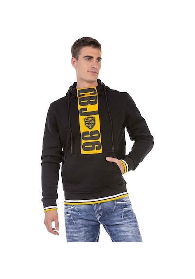 Cipo & Baxx CL478 Kanguru Cep Siyah Sweatshirt Siyah