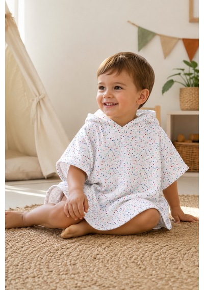 Müslin Çocuk Panço Unisex Model - Bebek & Çocuk Plaj Ve Banyo Panço Beyaz - 886578891 0-3 Yaş