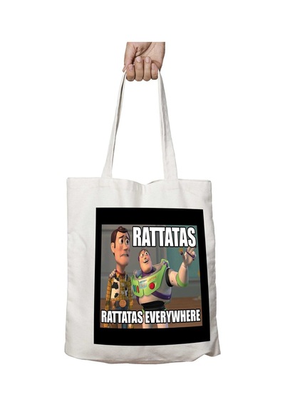 Art Hediye Pokemon Rattatas Everywhere Woody Buzz Toy Story Pixar İki Tarafı Kalıcı Baskılı Yıkanabilir Çanta Çok Renkli