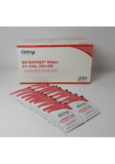Detroprep Wipes 2%chg, 70% Ipa Antiseptik Mendil 200 Adet