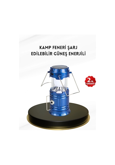 Solar Kamp Lambası Kızak Sistemli Şarjlı Taşınabilir Doğa Yürüyüşü Işığı Çok Renkli