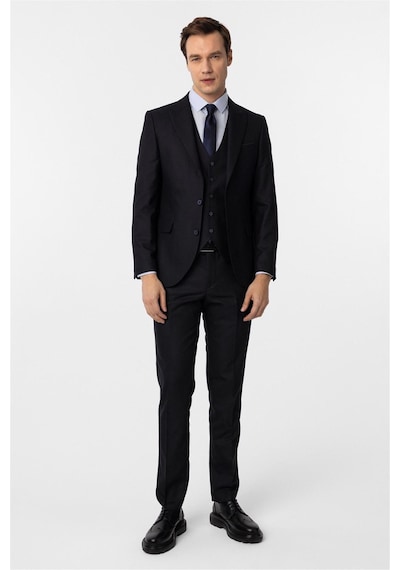 Süvari Lacivert Slim Fit Desenli Sivri Yaka 6 Drop Yelekli Klasik Takım Elbise-35637 Lacivert Süvari Lacivert Slim Fit Desenli Sivri Yaka 6 Drop Yelekli Klasik Takım Elbise-35637 Lacivert