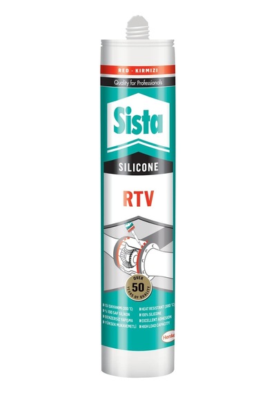 Sista 2'li Paket Rtv Silikon Sıvı Conta 300 C Kırmızı 310 Ml 0142 Kırmızı