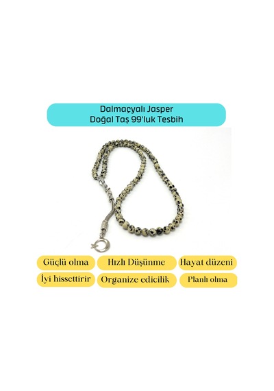 Yıldız Doğal Taş Dalmaçyalı Jasper 6mm 99luk Doğal Taş Tesbih