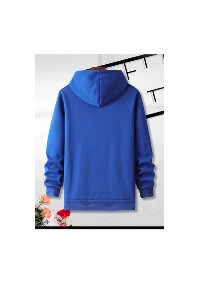 Medinenur Lock Baskılı Kapüşonlu Cepli Sweatshirt Mavi