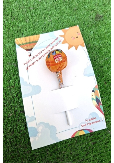 Güneş Bulut Kartlı 10 Adet Lollipop - Öğrenci Hediye - Okul Hediyesi - Karne Hediyesi