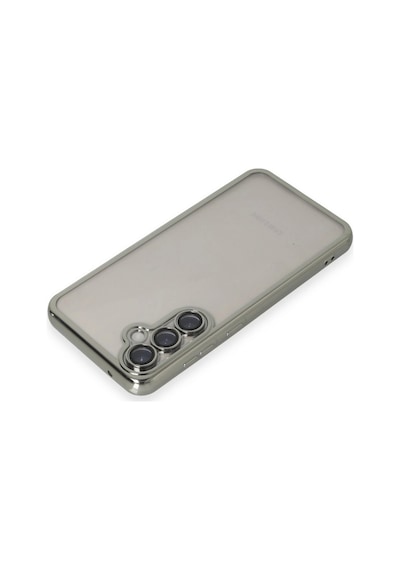 Samsung Uyumlu Galaxy S23 Fe Kılıf Kamera Korumalı Lensli Silikon Gümüş,