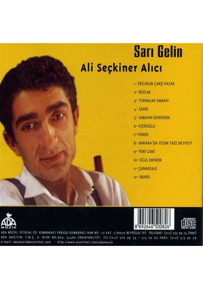 Ali Seçkiner Alıcı - Sarı Gelin (Cd)