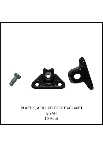 Plastik, Açılı, Kelebek Bağlantı 40 Mm, Siyah 10 Adet