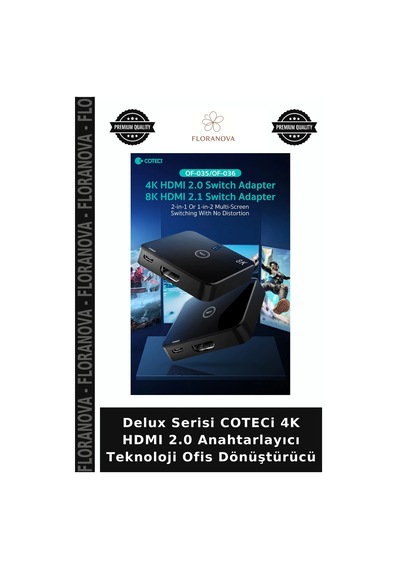 Delux Serisi Coteci 4k Hdmı 2.0 Anahtarlayıcı Teknoloji Ofis Dönüştürücü