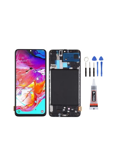 Samsung A70 A705f Çıtalı Uyumlu Ekran Lcd Dokunmatik Tamir Seti Ve Yapıştırıcı Yanında Yedcom