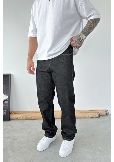 Antrasit Soft Degrade Baggy Pantolon