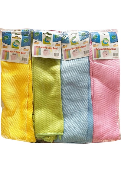 Omeyva Mikrofiber Bez Temizlik Toz Cam Bezi - 40 X 40 Cm. - 30 Gr. - 20 Adet Çok Renkli
