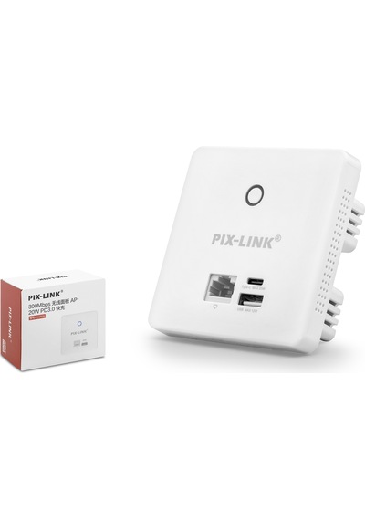 Pıxlınk Cap08 Duvar Tipi Wifi Access Point Poe Destekli 300 Mbps Beyaz