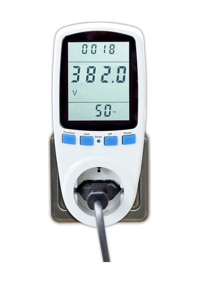 Asıgo Enerji Maliyeti Ölçüm Cihazı 2'li Set I 8 Ölçüm Değeri Ve Büyük Konforlu Ekranlı Priz İçin Elekt