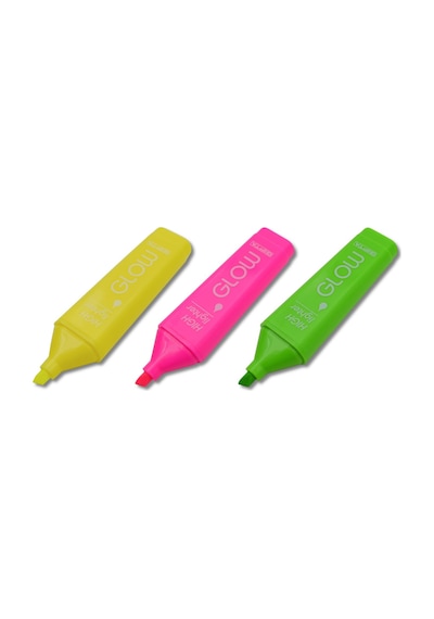 Gıpta Glow Kesik Uç Neon Fosforlu Kalem 6 Renk Set Turuncu-mavi-mor-sarı-pembe-yeşil Çok Renkli