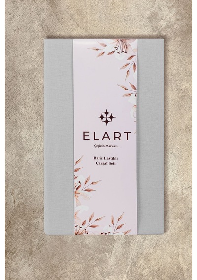 Elart Basic Lastikli Çarşaf Seti King Size 180x200+28 Gri