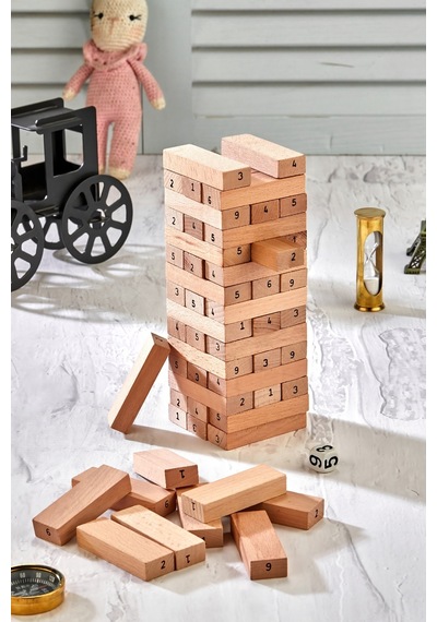 Totteriq Sayılı Jenga Numaralı Denge Oyunu