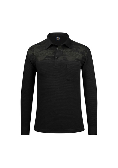 Çizgi Triko Erkek Uzun Kollu Desenli Gömlek Yaka Kol Manşetli Cepli Sweat 5026 Siyah Siyah Çizgi Triko Erkek Uzun Kollu Desenli Gömlek Yaka Kol Manşetli Cepli Sweat 5026 Siyah Siyah