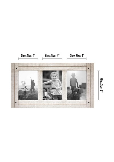 Lexroo 10x15 Cm Üçlü Fotoğraf Çerçevesi, Cilalı Kristal Berraklığında Cam, Hampton Koleksiyonu