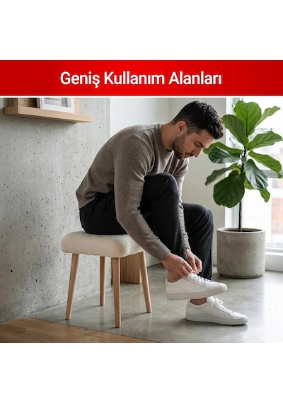 Pikas Bej Peluş Tabure 38 X 38 X 48 Cm, Teddy Kumaş Makyaj Masası Taburesi, Antre Salon Ve Yatak Odası İçin Çok Renkli
