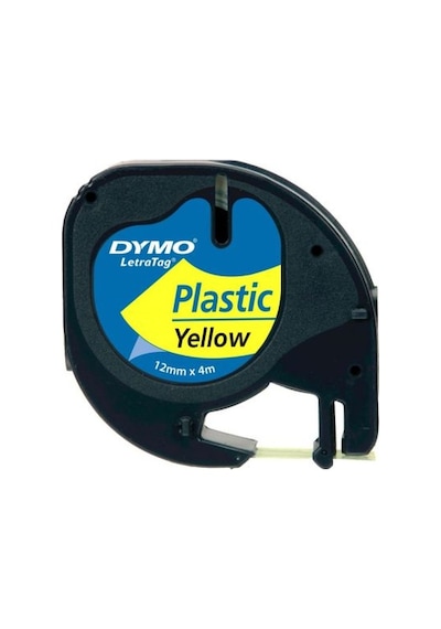 Dymo S0721620 Sarı Letratag Plastik Şerit 12MM X 4M