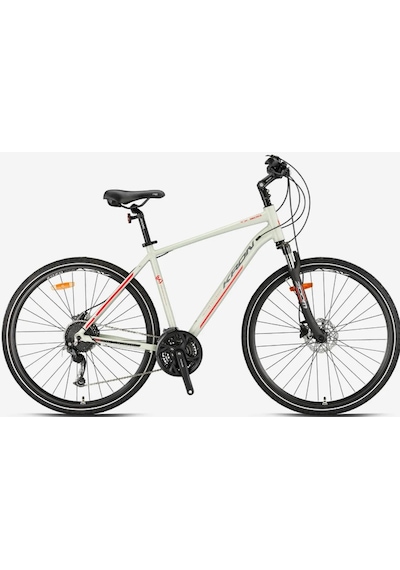Kron Tx300 Hidrolik Disk 28 Jant Trekking Bisiklet Mat Bej-gri/kırmızı 46 Cm Gri - Kırmızı