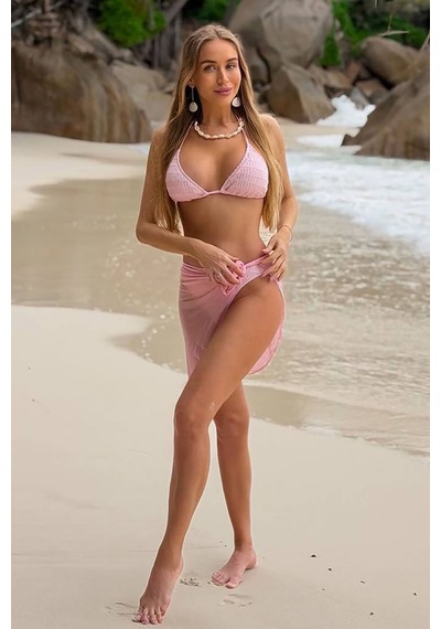 Mary Üçlü Brazilian Bikini Set - Pembe