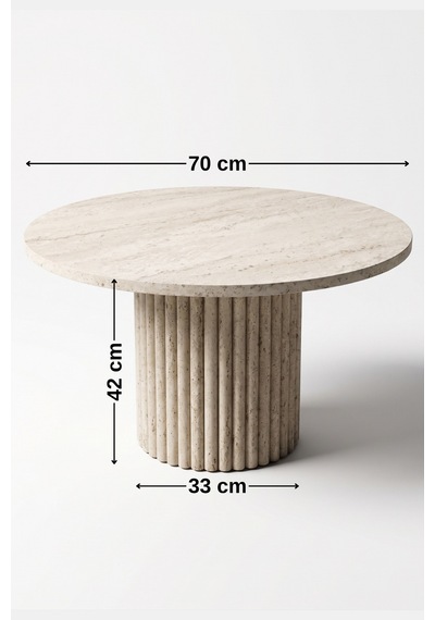 Soyasis Petra Bohem Orta Sehpa 70 Cm - Traverten-traverten