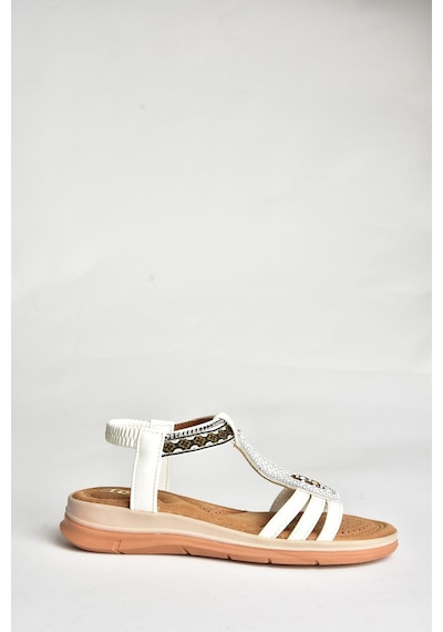 Fox Shoes U258613709 Beyaz Kadın Sandalet Beyaz-suni Deri Beyaz