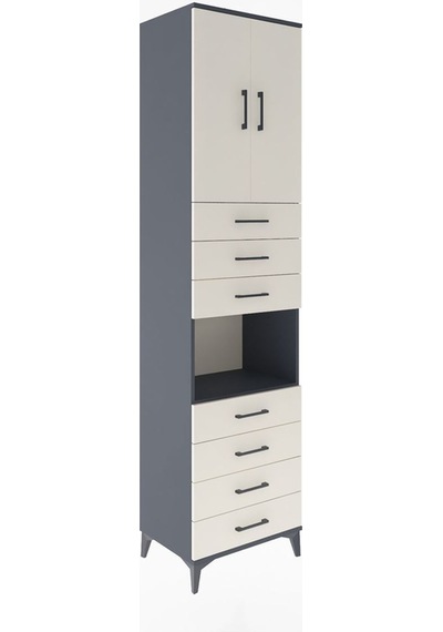 Hyperion Dolap 3 Raflı 7 Çekmeceli 2 Kapaklı 60x44x243 Antrasit-aytaşı Antrasit Hyperion Dolap 3 Raflı 7 Çekmeceli 2 Kapaklı 60x44x243 Antrasit-aytaşı Antrasit