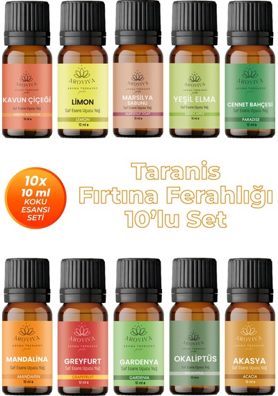 Taranis Fırtına Ferahlığı 10'lu Set Oda Kokusu Esansı 10x10ml Karışık
