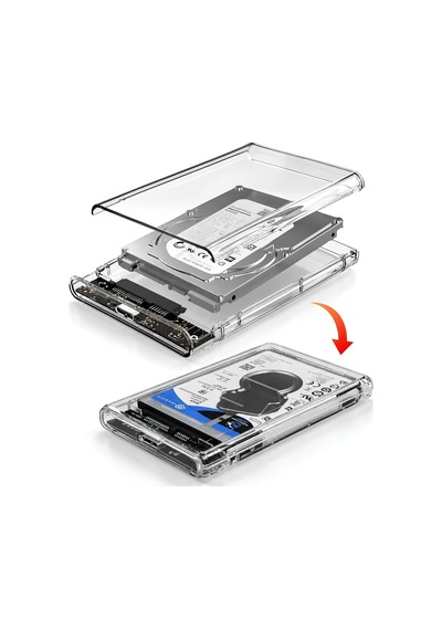 2.5 İnç Hdd/ssd Şeffaf Disk Kutusu, Usb 3.0, Uasp Destekli Ed-15