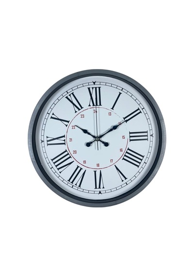 Gri Dekoratif 36 Cm Duvar Saati Çok Renkli