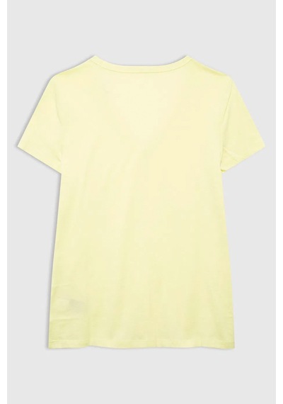 Gap V-ss Fav V Solid Kadın Tişört Sari