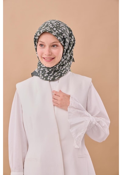 Silk Home Aura Eşarp 140005-11 Koyu Yeşil, Gümüş, Çimen Yeşili