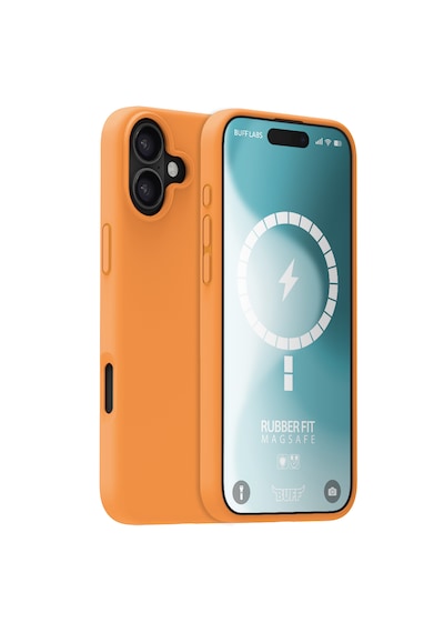 Apple Uyumlu iPhone Buff 16 Magsafe Rubber Fit Silikon Kılıf Orange Sorbet